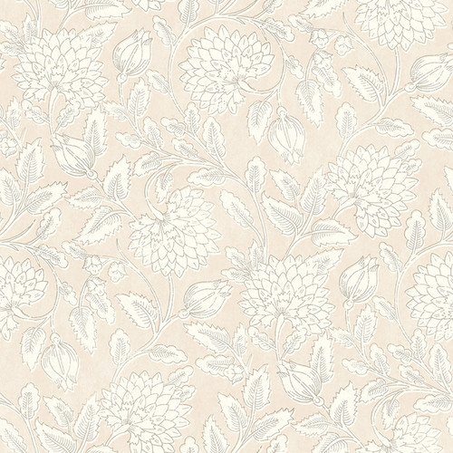 4134-72538 Vadouvan Blush Pink Jacobean Trail Sure Strip Prepasted Wallpaper from Wildflower by Chesapeake Made in United States