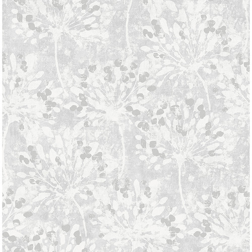 2980-26190 Dori Light Gray Painterly Floral Modern Style Unpasted Non Woven Wallpaper from Splash by Advantage Made in Great Britain