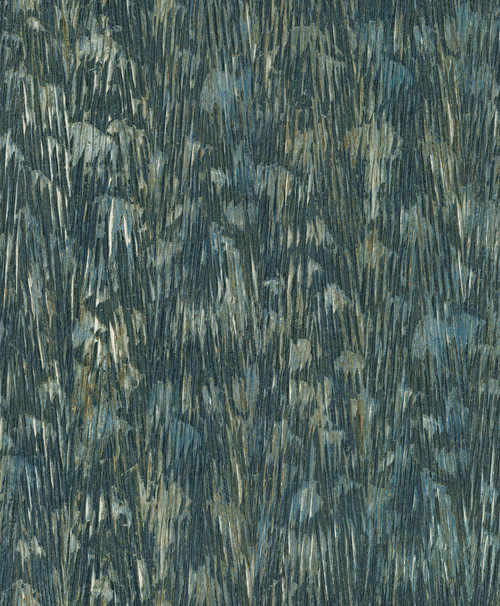 FM1001 Gilded Plume Dark Teal Pale Blue Taupe Mylar on Non Woven Texture Style Wallpaper from Formations