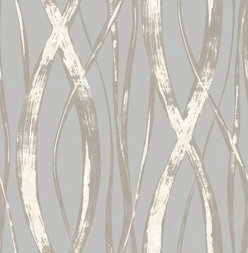 Seabrook Wallpaper in Gray, Metallic Silver, Neutrals TA21108