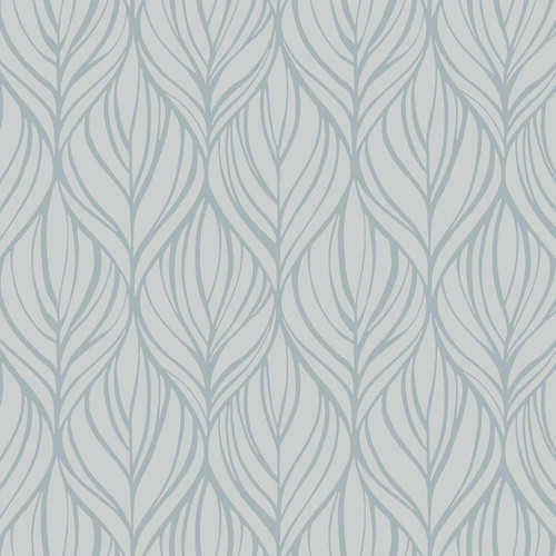 DT5083 Palma  Smokey Blue Silver Unpasted Non Woven Botanical Wallpaper from Candice Olsen After Eight Collection Made in United States
