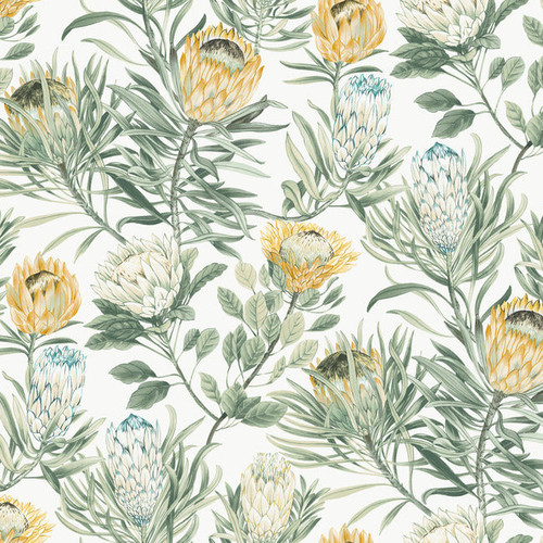BL1754 Protea Off White Yellow Floral Theme Unpasted Non Woven Wallpaper from Blooms Second Edition Resource Library