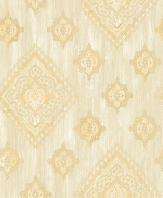 Brewster 2810-SH01076 Advantage Leana Gold Medallion Wallpaper Gold