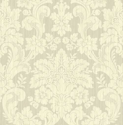 Classical Damask Wallpaper in Warm Neutral BM60507 from Wallquest