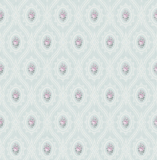 Petite Cameo Wallpaper in Soft Blue MM51104 by Wallquest