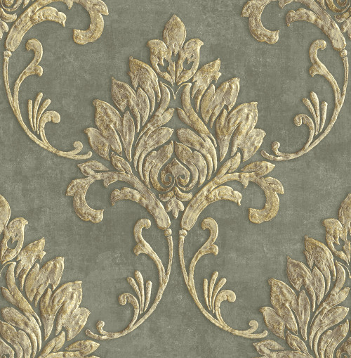 Seabrook Wallpaper in Brown Metallic Gold MT81605