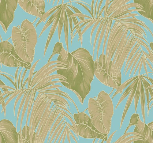 Seabrook Wallpaper in Blue Green White TA21602