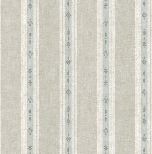 Jaipur Stripe Wallpaper in Antique Blue RN72008 from Wallquest