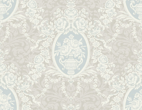 Bloomed Cameo Wallpaper in Classic Blue MM51003 by Wallquest