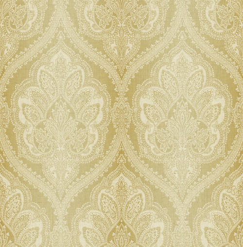 Ornate Lace Damask Wallpaper in Golden Neutral TX40207 from Wallquest