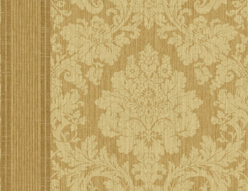 Classic Damask and Stripe Wallpaper in Antique Gold TX41205 from Wallquest