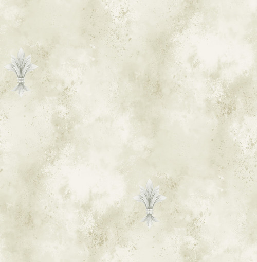 Classical Fleur de lis Wallpaper in Plated DV51605 from Wallquest