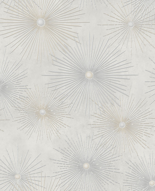 Seabrook in Gray Metallic Silver NE51008 Wallpaper