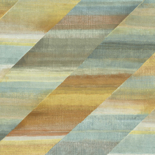 Wallquest RY30303 Rainbow Diagonals Burnt Orange Dandelion and Seafoam Wallpaper