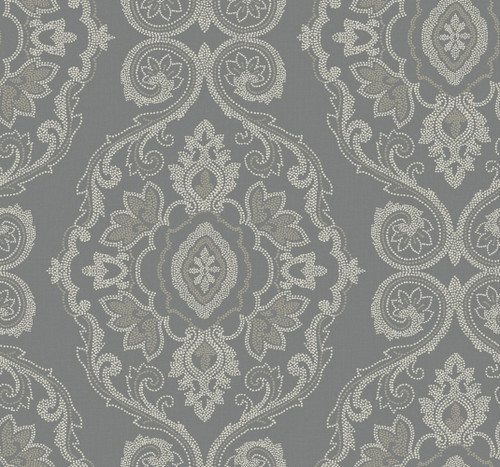 Wallquest MB30300 Nautical Damask Black Sands Wallpaper