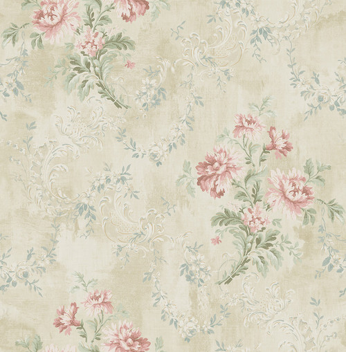 Blown Florals Wallpaper in Rosy VF30301 from Wallquest