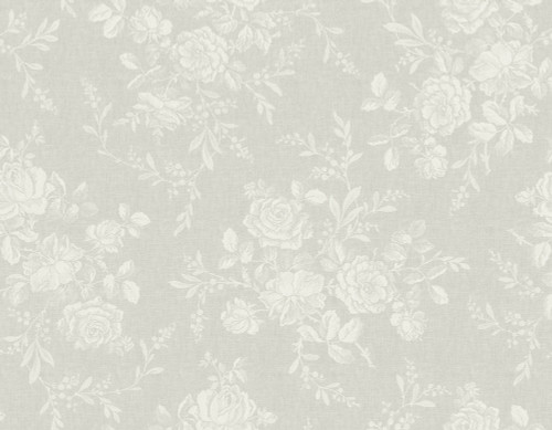 Textile Floral Wallpaper in Chateau Gray FG70208 from Wallquest