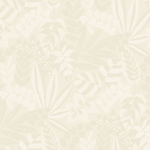 Wallquest RY30603 Botanica Striped Leaves Sand Dune and Ivory Wallpaper