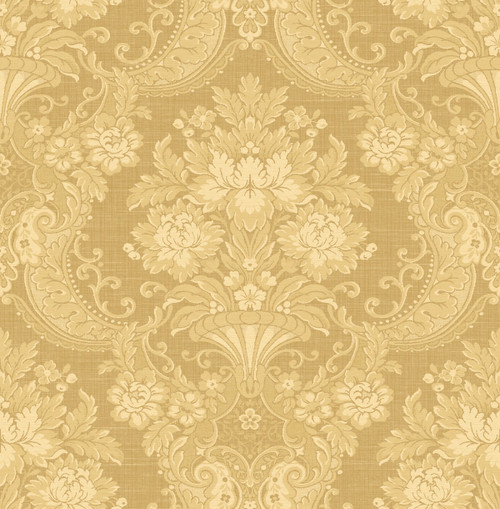 Robust Damask Wallpaper in Full Gold TX40905 from Wallquest