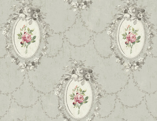 Darling Cameo Wallpaper in Plated FL90208 from Wallquest