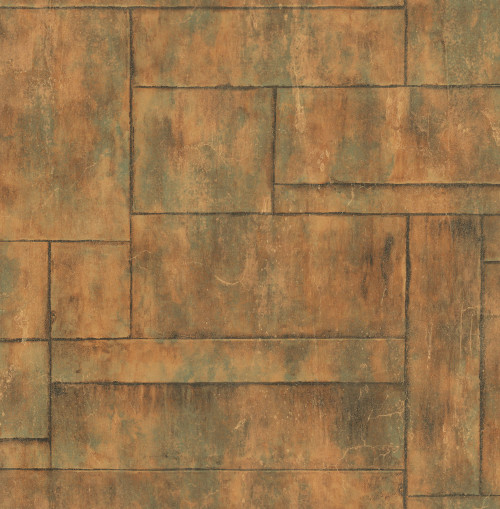 Seabrook in Copper Green Orange Rust MW31601 Wallpaper