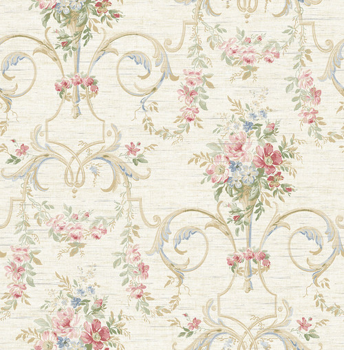 Charming Bouquet Wallpaper in Classic Cream VC91301 from Wallquest