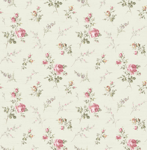 Tossed Roses Wallpaper in Mauve FL92008 from Wallquest