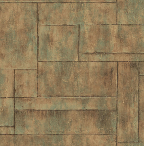 Seabrook in Copper Green Orange Rust MW31606 Wallpaper