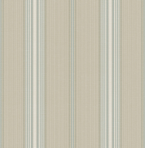 Traditional Stripe Wallpaper in Warm Green TX41702 from Wallquest