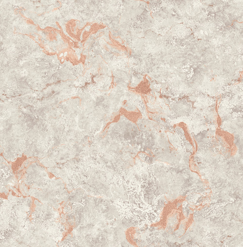 Wallquest UK21111 Marble Copper Silver and Gray Wallpaper