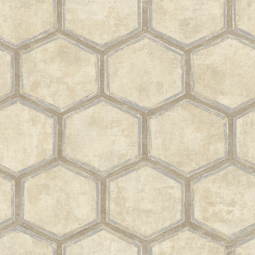 Seabrook in Brown Off White MW31505 Wallpaper