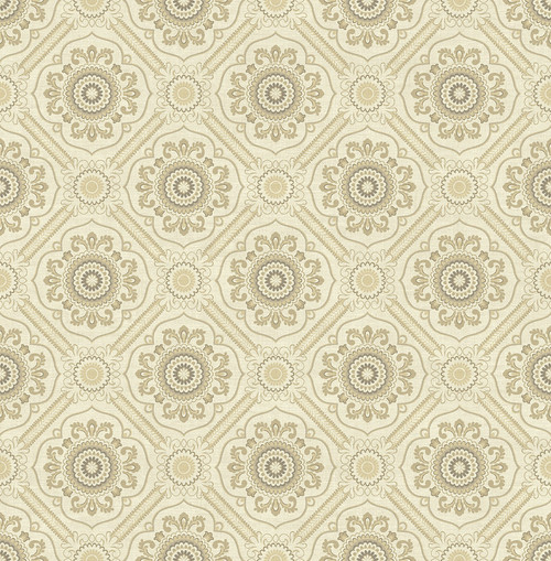Small Floral Tile Wallpaper in Gold IM71716 from Wallquest