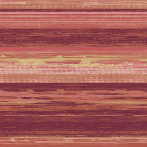 Wallquest RY31301 Horizon Brushed Stripe Cranberry Scarlet and Blonde Wallpaper