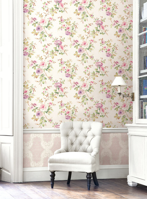 Seabrook in Pink Purple Wine Off White RG61411 Wallpaper - The Savvy ...