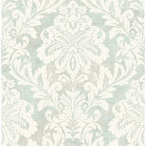 Seabrook Wallpaper in Blue, Off White MK21002