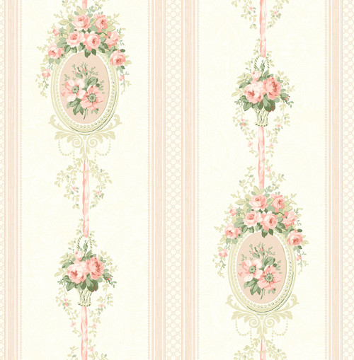 Cameo Stripe Wallpaper in Rosy FS50411 from Wallquest