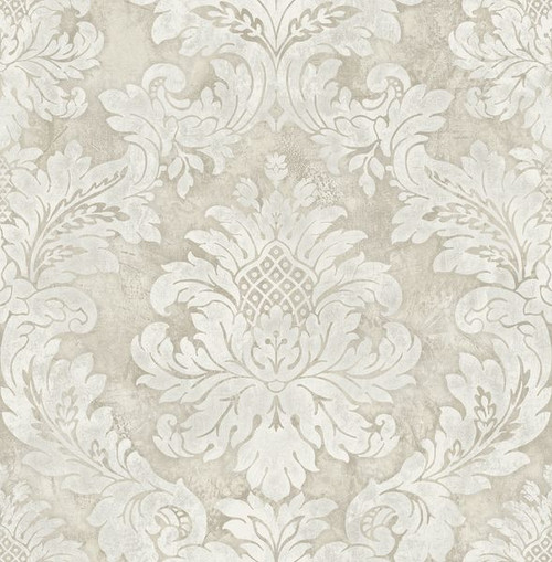 Seabrook Wallpaper in Metallic, Neutrals, White LD80910