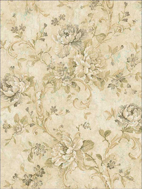 Antiqued Rose Wallpaper in Golden Rose MV80405 from Wallquest