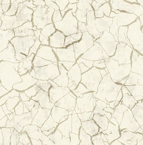 Seabrook Wallpaper in Metallic Gold, Off White LD80800