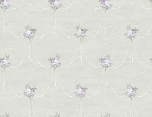 Beaded Bouquet Wallpaper in Violet MM50609 by Wallquest