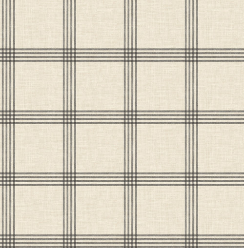 Chesapeake by Brewster 3115-24479 Ester Black Plaid Wallpaper