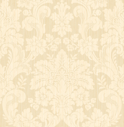 Classical Damask Wallpaper in Light Gold BM60503 from Wallquest