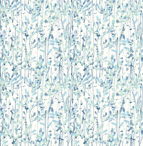 A-Street Prints by Brewster 2656-004054 Willow Blue Leaves Wallpaper