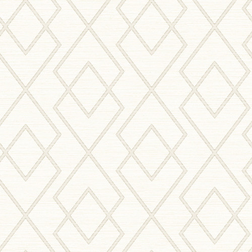 Chesapeake by Brewster 3115-12423 Blaze White Trellis Wallpaper