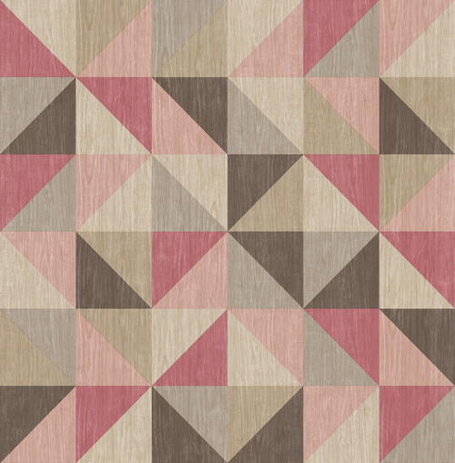 A-Street Prints by Brewster 2697-22622 Puzzle Pink Geometric Wallpaper