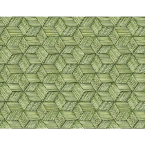 Kenneth James by Brewster PS41414 Palm Springs Intertwined Green Geometric Wallpaper