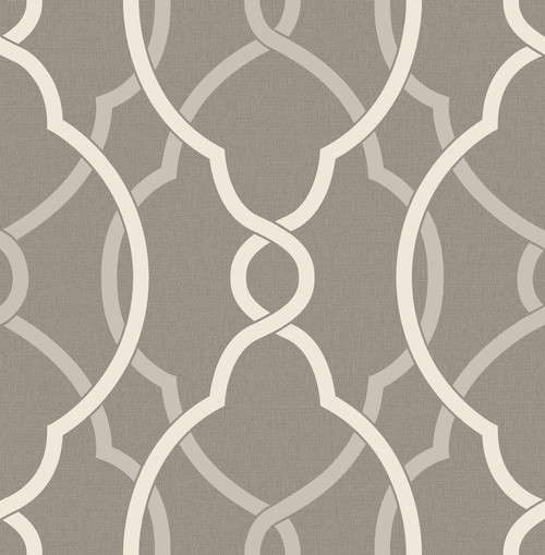 A-Street Prints by Brewster 2697-22626 Sausalito Grey Lattice Wallpaper