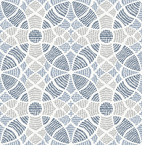 A-Street Prints by Brewster 2764-24335 Mistral Zazen Blue Geometric Wallpaper