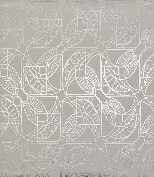 York Wallcoverings NW3524 Modern Metals Cartouche Wallpaper White/Silver