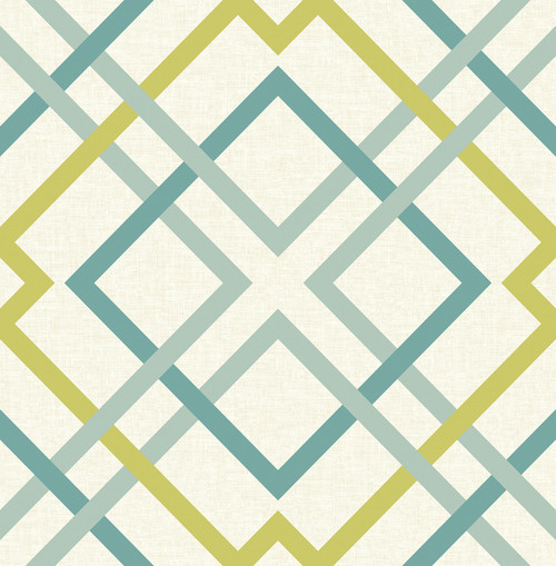 A-Street Prints by Brewster 2697-22651 Saltire Green Lattice Wallpaper